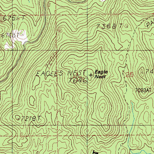 Topographic Map of Eagle Nest, ID