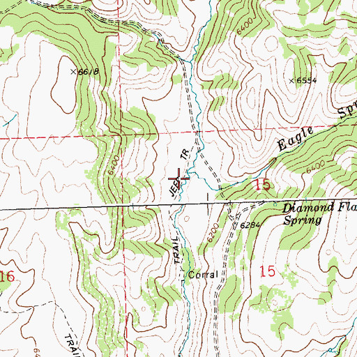 Topographic Map of Eagle Spring Creek, ID