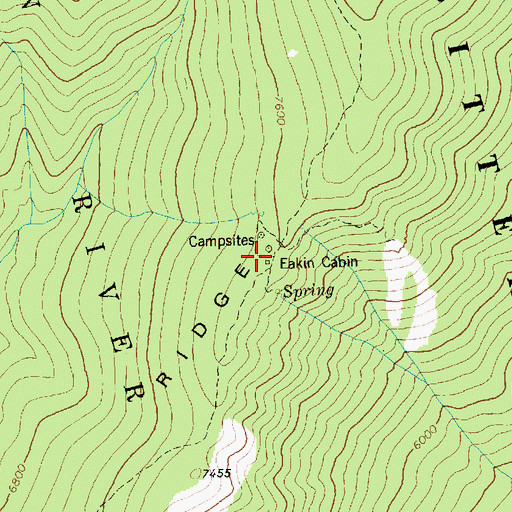 Topographic Map of Eakin Cabin, ID