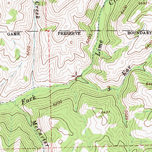 Topographic Map of Ear Creek, ID