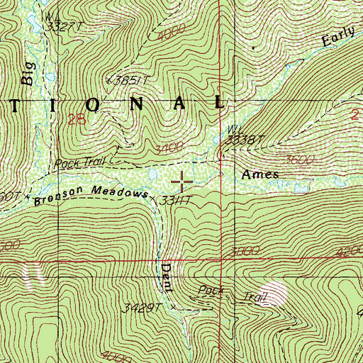 Topographic Map of Early Creek, ID