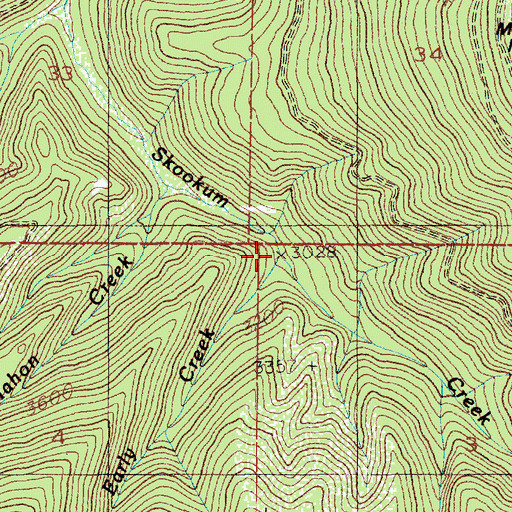 Topographic Map of Early Creek, ID