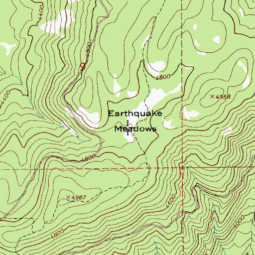 Topographic Map of Earthquake Meadows, ID