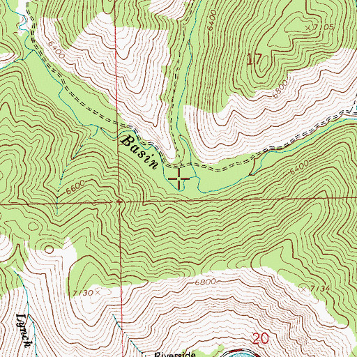Topographic Map of East Basin Creek, ID