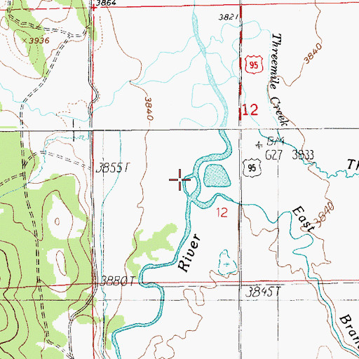 Topographic Map of East Branch Goose Creek, ID