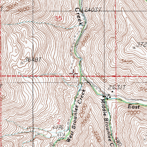 Topographic Map of East Brownlee Creek, ID