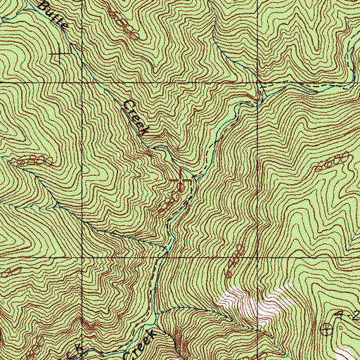 Topographic Map of East Butte Creek, ID