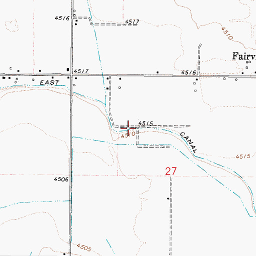 Topographic Map of East Canal, ID
