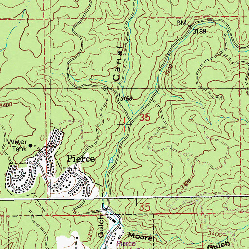 Topographic Map of East Canal Gulch, ID