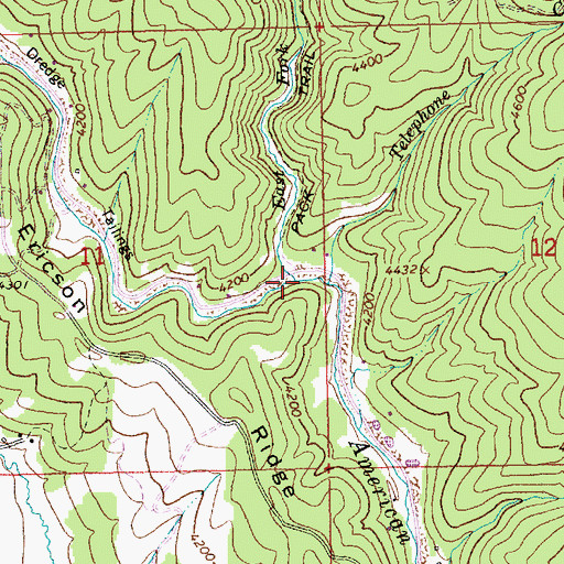 Topographic Map of East Fork American River, ID