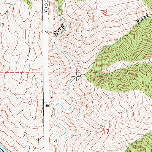 Topographic Map of East Fork Berg Creek, ID