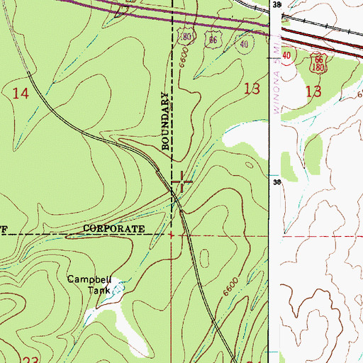 Topographic Map of Thirteen Tank, AZ