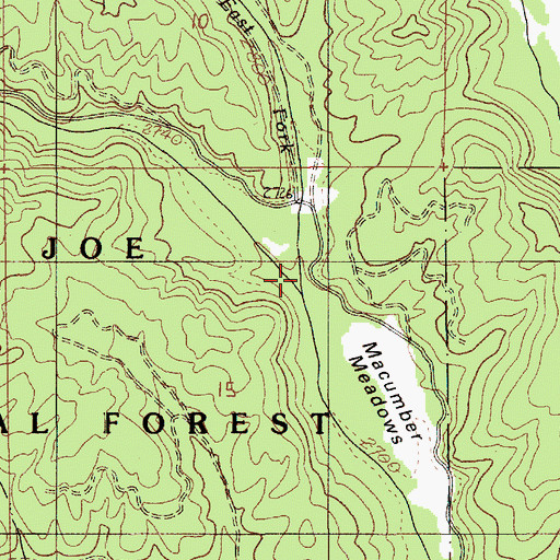 Topographic Map of East Fork Big Creek, ID