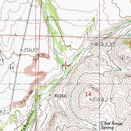 Topographic Map of East Fork Bohannon Creek, ID