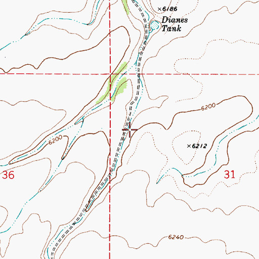 Topographic Map of Thirtyone Tank, AZ