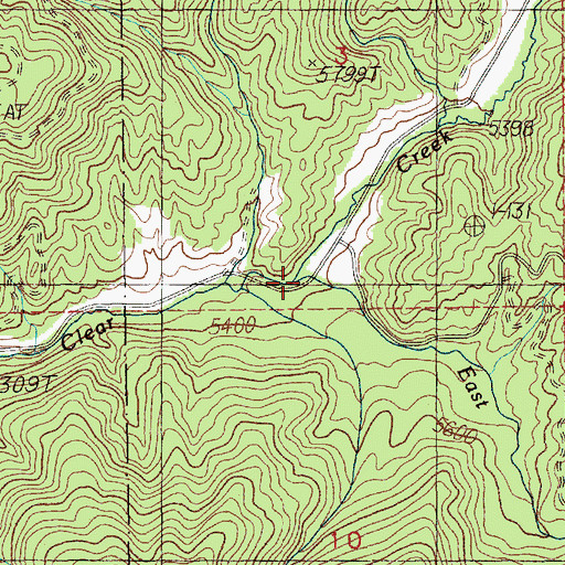 Topographic Map of East Fork Clear Creek, ID