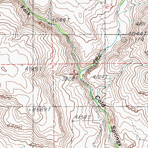 Topographic Map of East Fork Cold Springs Creek, ID