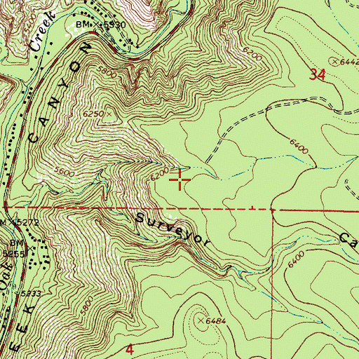 Topographic Map of Thomas Point Tank, AZ