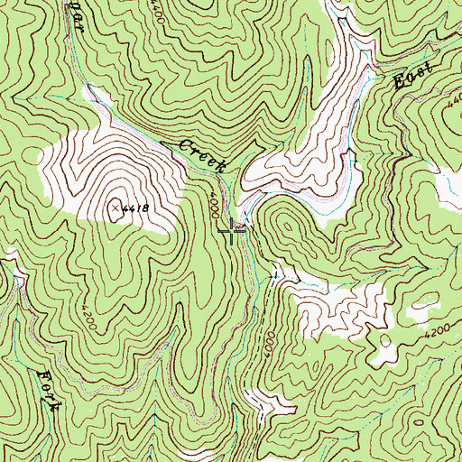 Topographic Map of East Fork Cougar Creek, ID