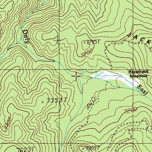 Topographic Map of East Fork Daly Creek, ID