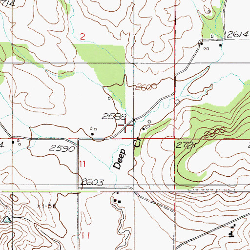 Topographic Map of East Fork Deep Creek, ID