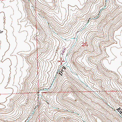 Topographic Map of East Fork Dry Creek, ID