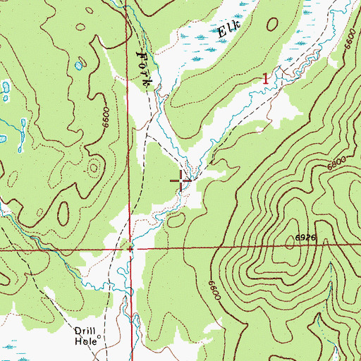 Topographic Map of East Fork Elk Creek, ID