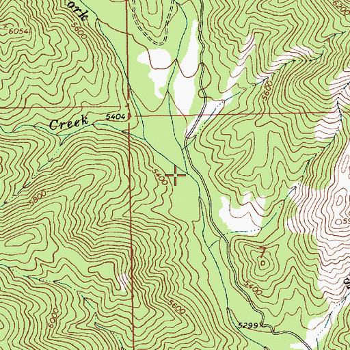 Topographic Map of East Fork Fall Creek, ID
