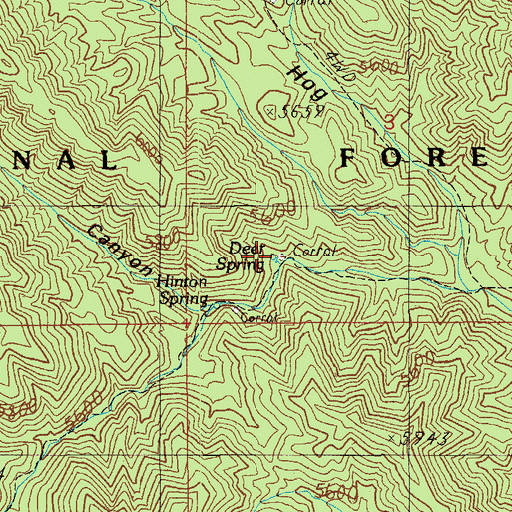 Topographic Map of Deer Spring, AZ