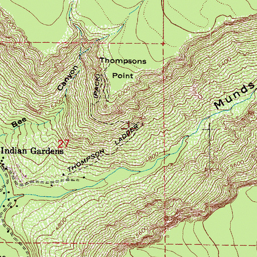Topographic Map of Thompsons Ladder Fourteen, AZ