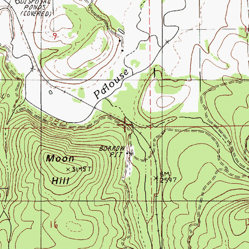 Topographic Map of East Fork Flat Creek, ID