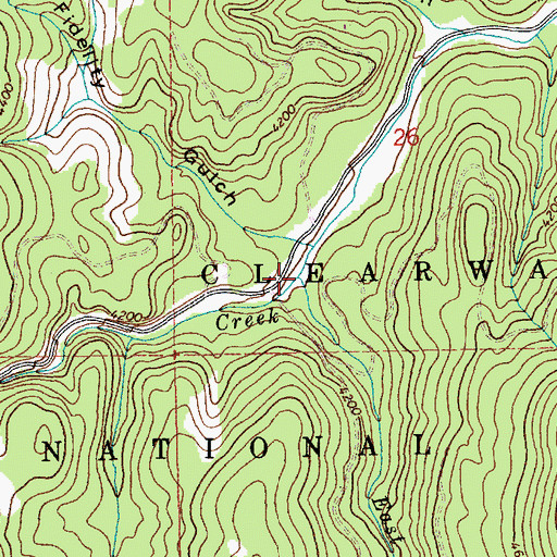 Topographic Map of East Fork French Creek, ID