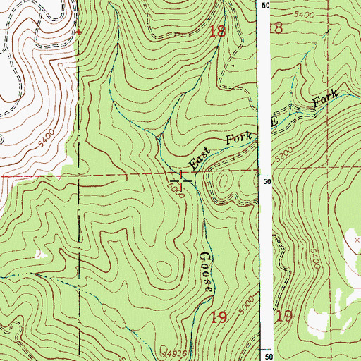 Topographic Map of East Fork Goose Creek, ID