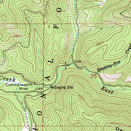 Topographic Map of East Fork Hayden Creek, ID