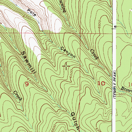 Topographic Map of East Fork Hilton Creek, ID