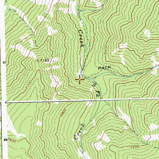 Topographic Map of East Fork Holy Terror Creek, ID