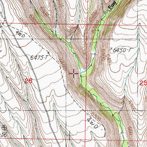 Topographic Map of East Fork Indian Creek, ID