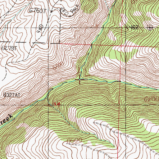 Topographic Map of East Fork Kenney Creek, ID