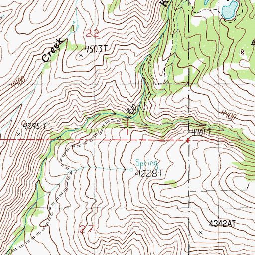 Topographic Map of East Fork King Hill Creek, ID