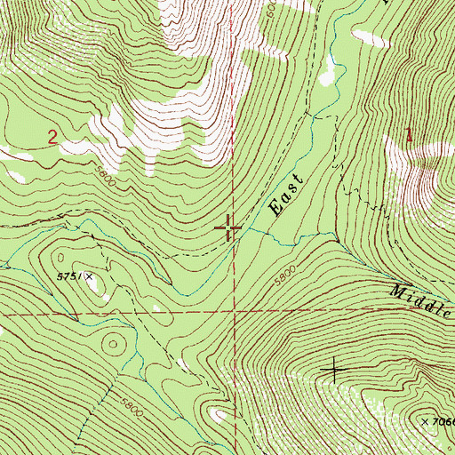 Topographic Map of East Fork Lake Fork, ID