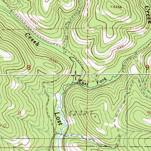 Topographic Map of East Fork Lost Creek, ID
