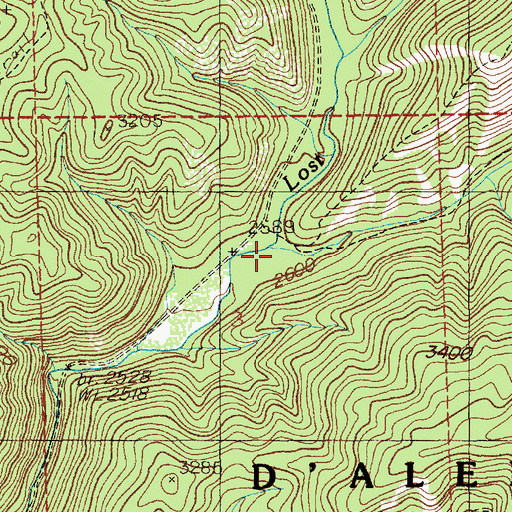 Topographic Map of East Fork Lost Creek, ID