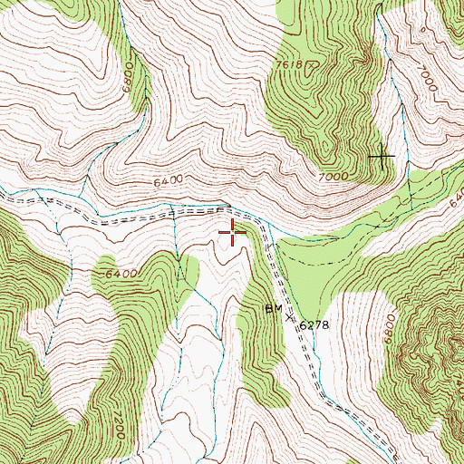 Topographic Map of East Fork Mayfield Creek, ID