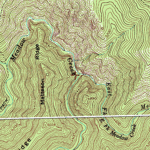 Topographic Map of East Fork Meadow Creek, ID