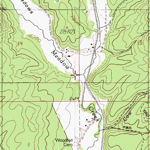 Topographic Map of East Fork Meadow Creek, ID