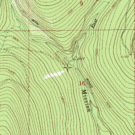 Topographic Map of East Fork Mission Creek, ID