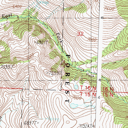 Topographic Map of East Fork Morgan Creek, ID
