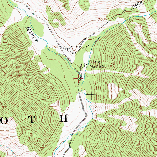 Topographic Map of East Fork North Fork Big Wood River, ID