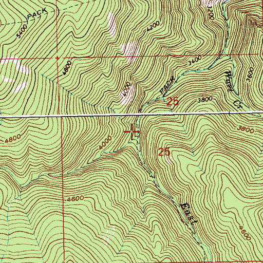 Topographic Map of East Fork O'Hara Creek, ID