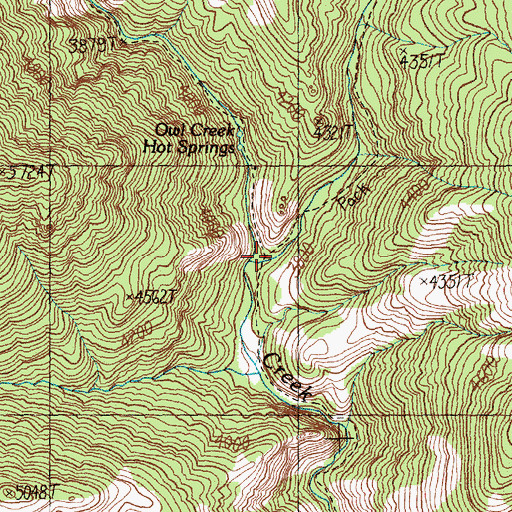 Topographic Map of East Fork Owl Creek, ID
